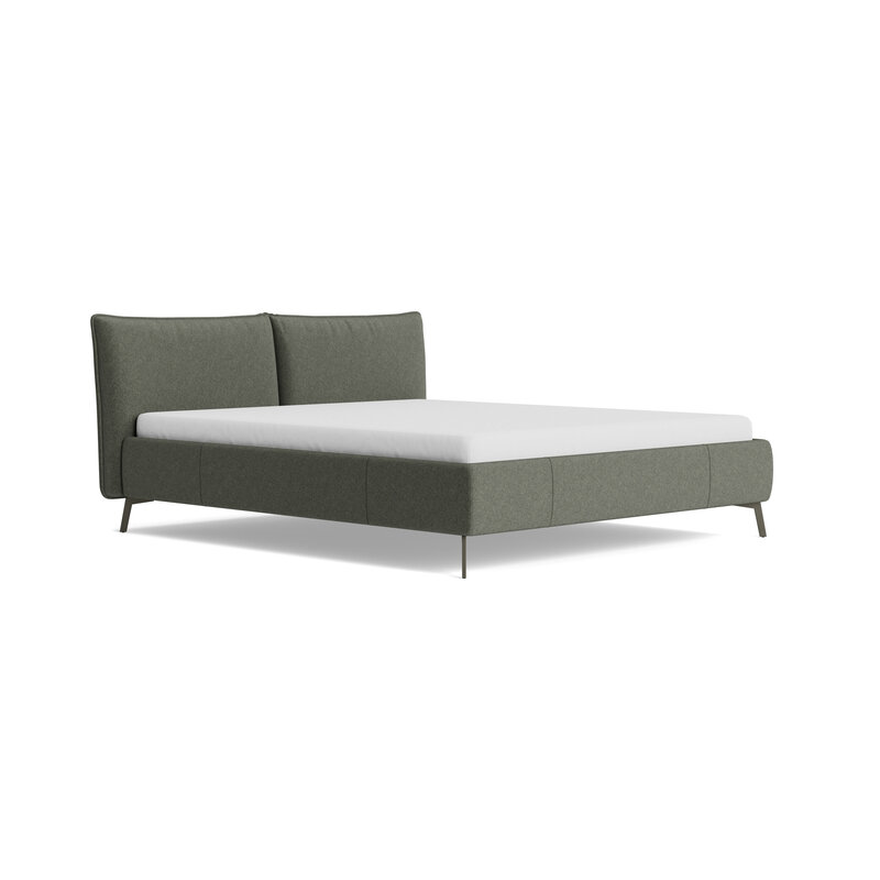 Bettgestell Coria - Liegefläche 180x200 cm, Stoff, Olive