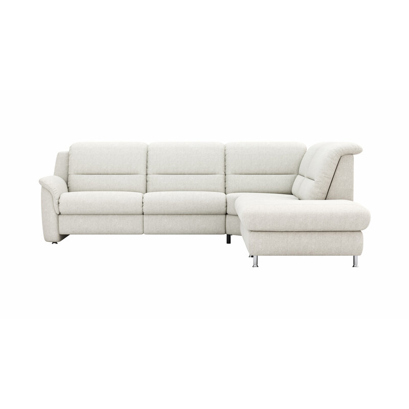 Ecksofa Cornella Classic - 2-Sitzer mit Ecke rechts, Stoff, Creme