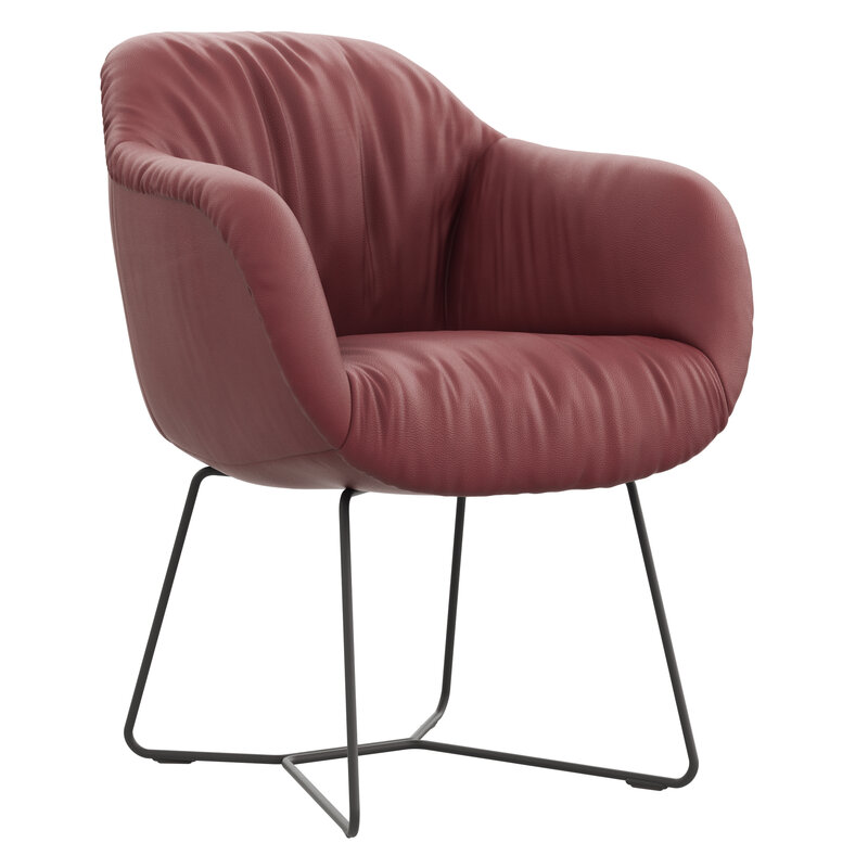 Dinnerchair Sevano - Leder, Weinrot