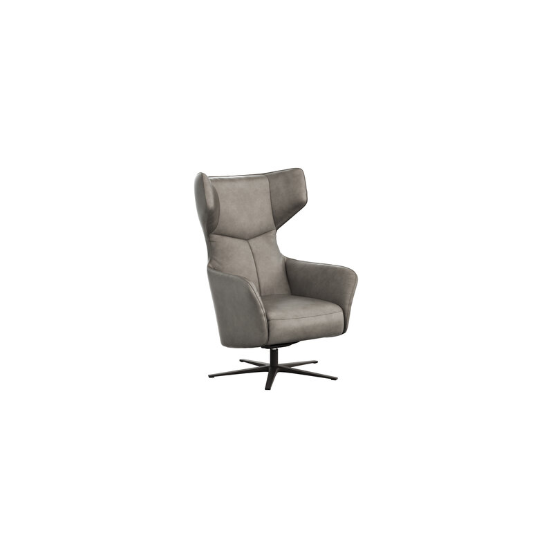 Sessel Noto Relax II - Rückenlehne verstellbar, Leder, Eisengrau