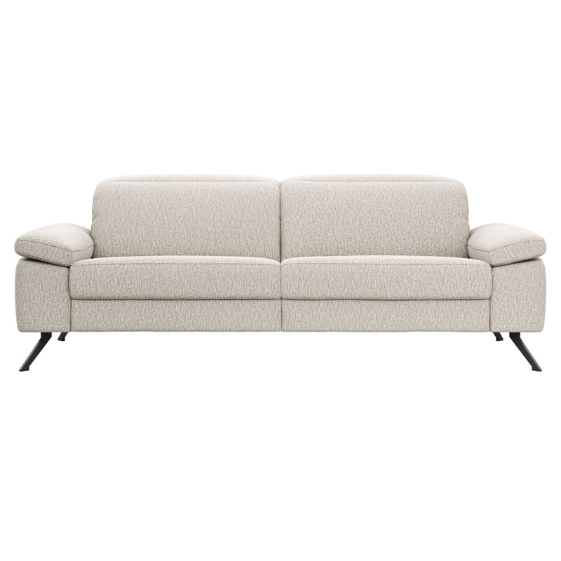 Sofa Rafaela 2.0 - 3-Sitzer inkl. Kopfteil verstellbar, Stoff, Champagner