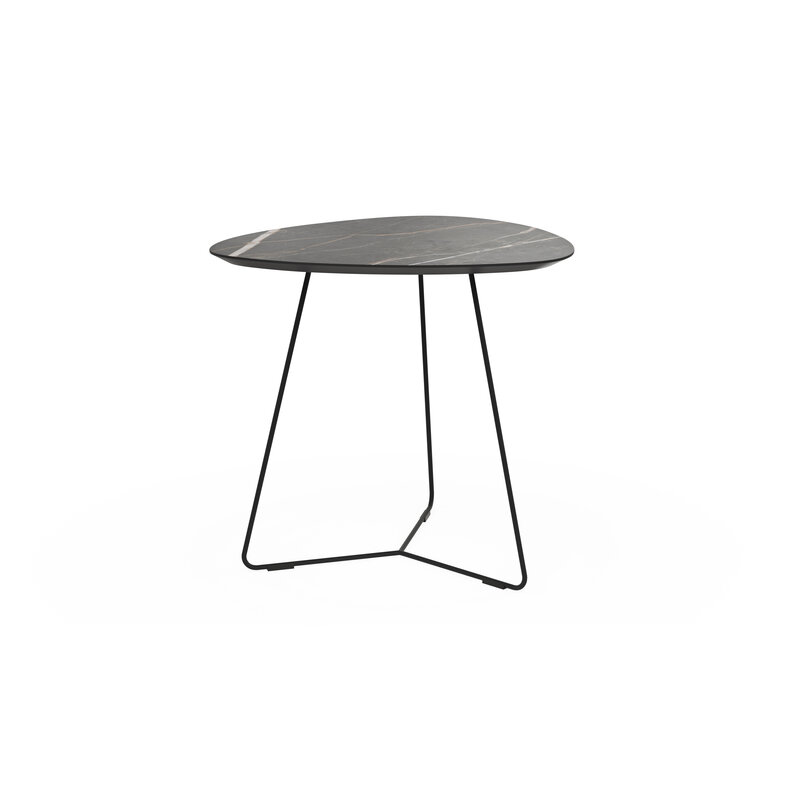 Ecktisch Fano - LBH ca. 59x50x55 cm, HPL, Schwarz Marmoriert