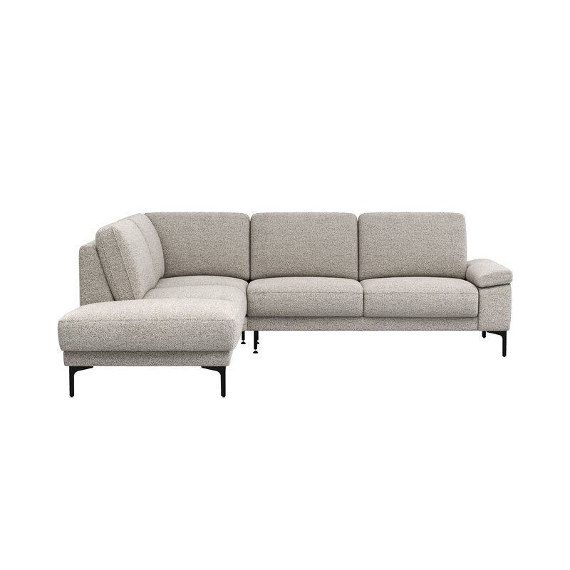 Ecksofa Matero - Ecke mit 2-Sitzer rechts, Stoff, Hellgrau