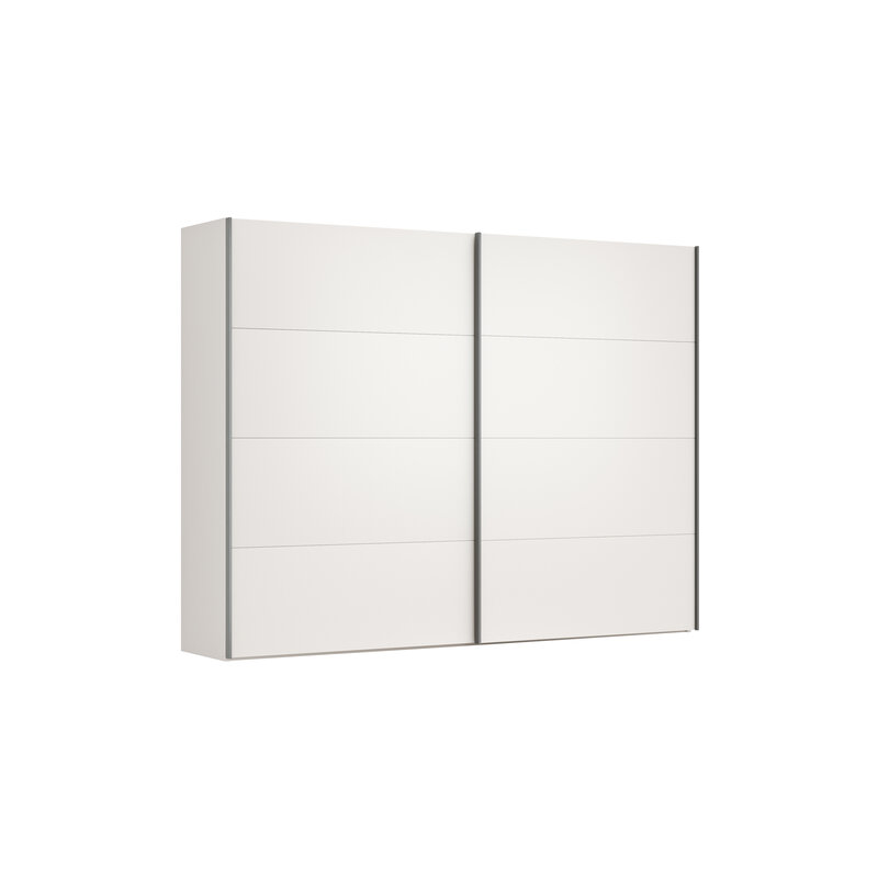 Schwebetürenschrank Viana - B ca. 301 cm, Lack, Weiß