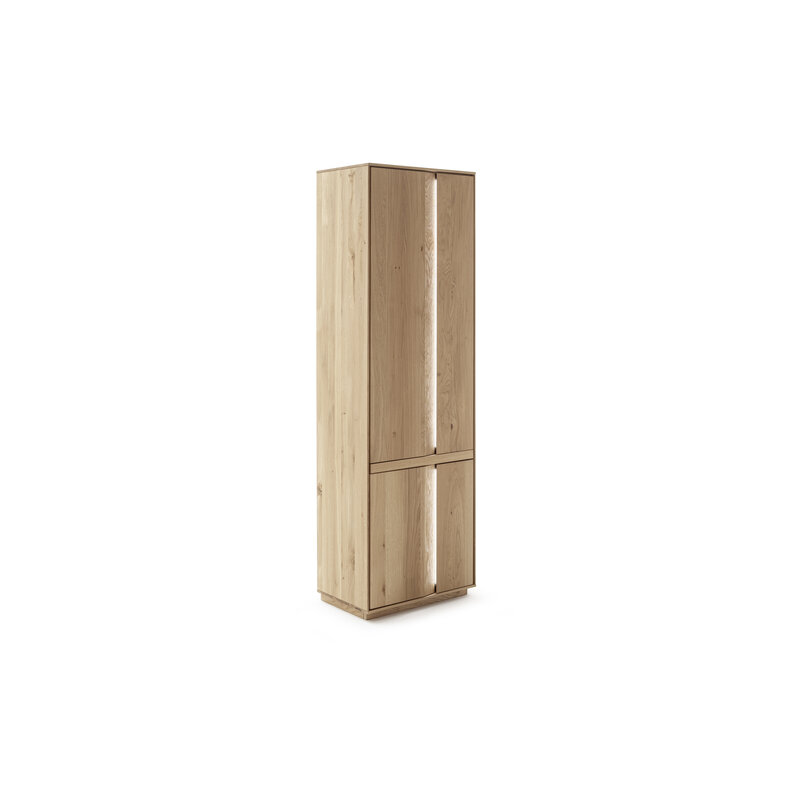 Schrank Due Viso - inkl. Beleuchtung, BHT ca. 63x200x40 cm, Wildeiche massiv, geölt