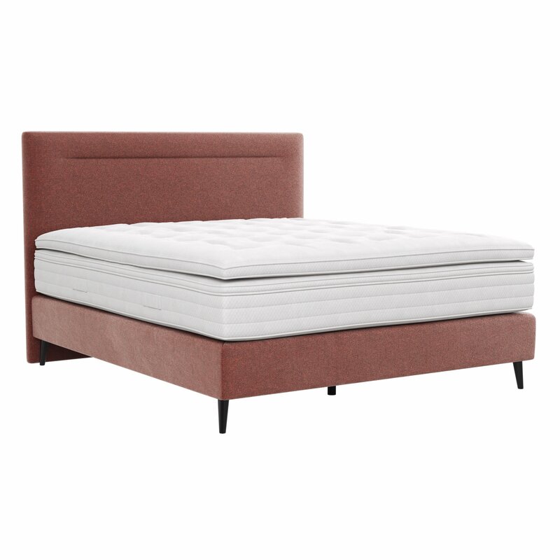 Boxspringbett Navelli 1 - Liegefläche ca. 180x200 cm, Stoff, Rot