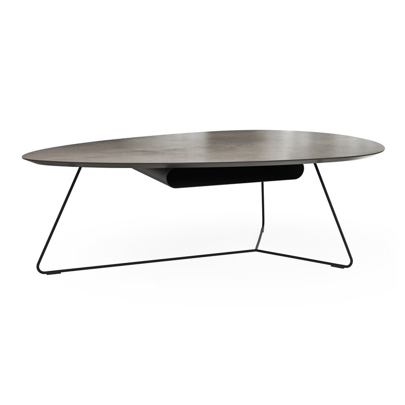 Couchtisch Fano - LBH ca. 121x75x38 cm, HPL Laminat, Graubraun