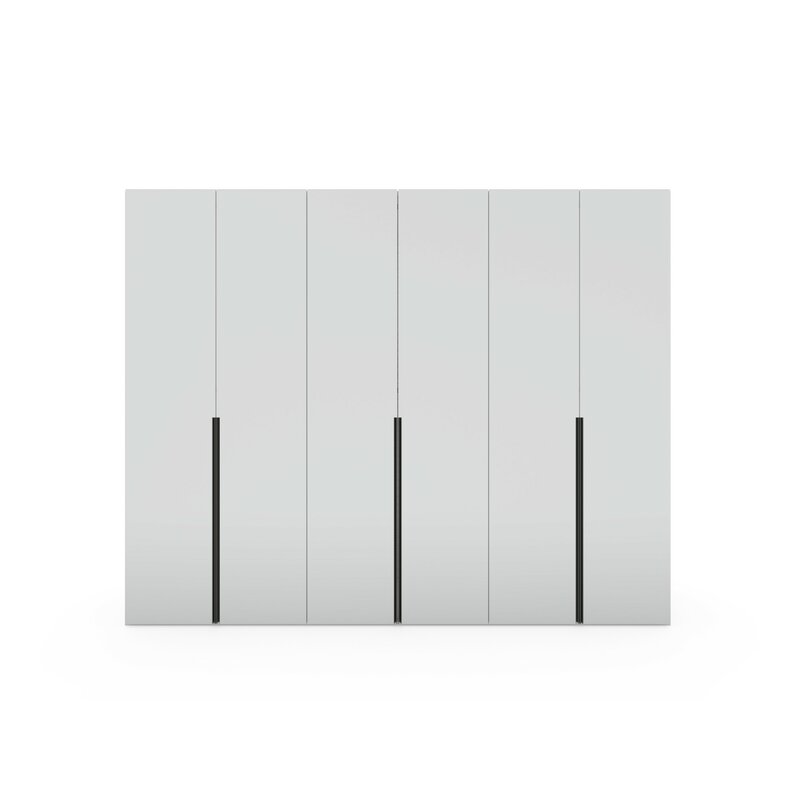 Drehtürenschrank Loretto - B ca. 280 cm, Lack matt, Weiß