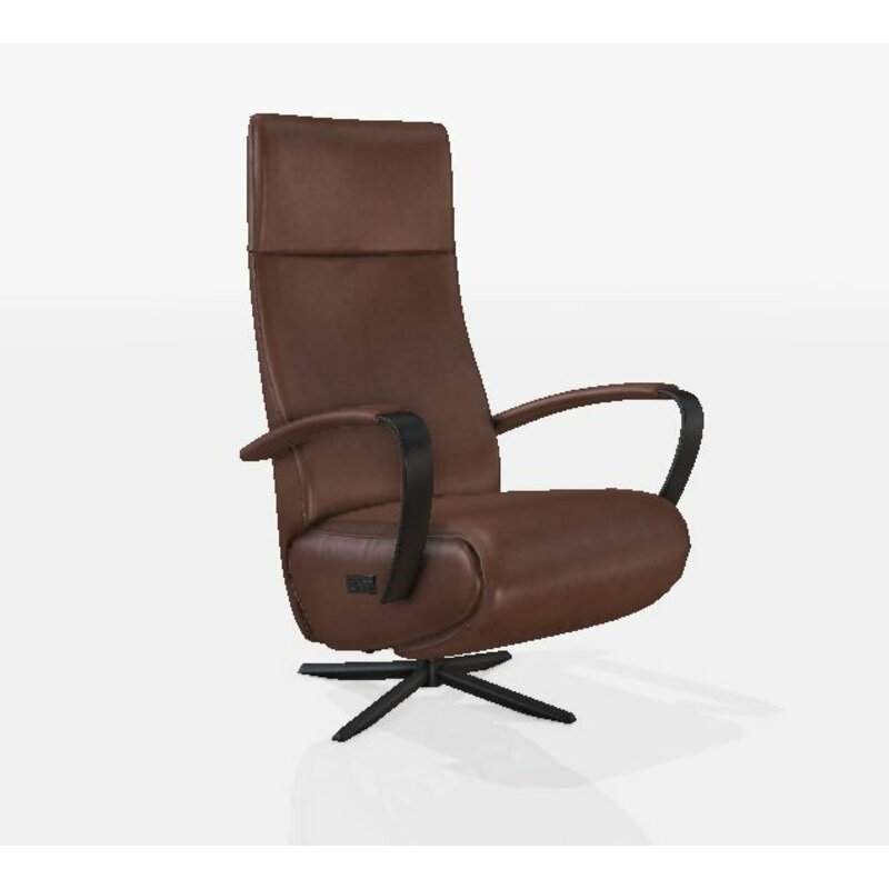 Relaxsessel Girona - Relaxfunktion (motorisch), Leder, Braun