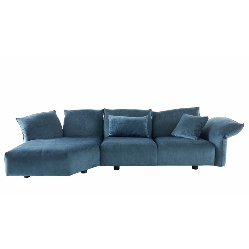 Ecksofa Motone - Trapezsofa links, 2,5-Sitzer, Stoff, Türkis