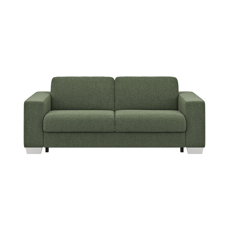 Sofa Nuoro - 2,5-Sitzer inkl. Schlaffunktion, Armlehne breit, Stoff, Olivgrün