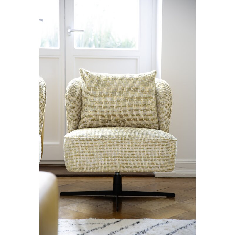 Sessel Cuneo - drehbar, Stoff, Senfgelb