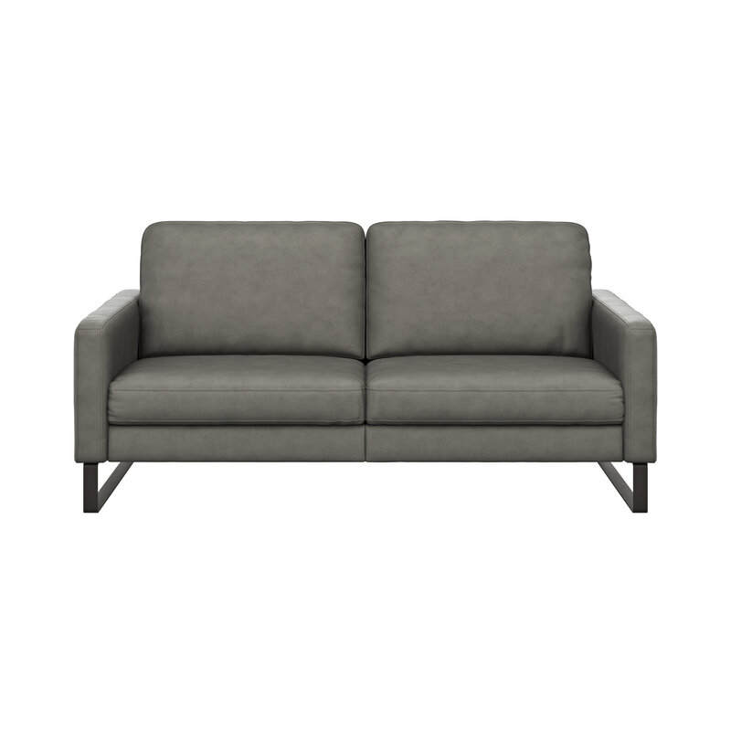 Sofa Enna - 3-Sitzer, Leder, Grau