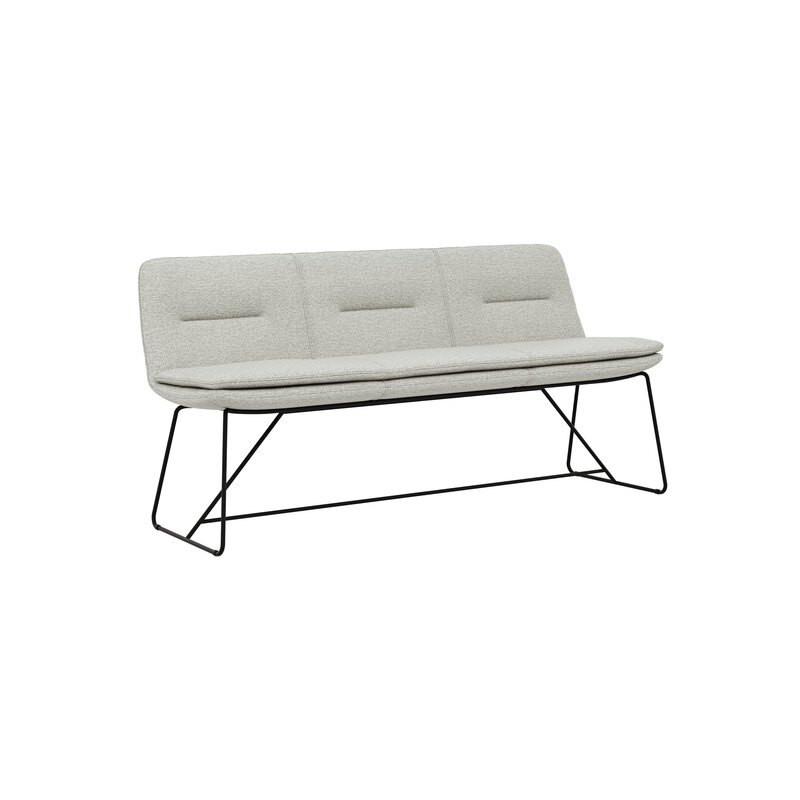 Polsterbank Macano - B ca. 180 cm, Stoff, Hellgrau