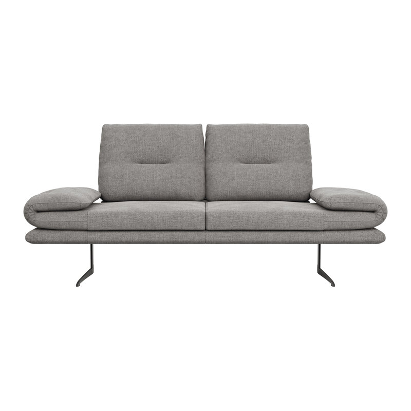 Sofa Lucero - 2,5-Sitzer inkl. Rückenlehne, Armlehne verstellbar und Drehsitz, Stoff, Grau