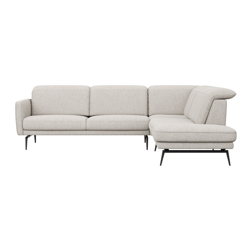 Sofa Estrela 2.0 - 2,5-Sitzer inkl. Kopfteil/Armteil verstellbar und Sitzvorzug motorisch, Stoff, Creme