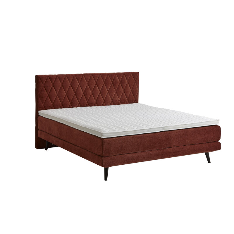 Boxspringbett Valencia - Liegefläche ca. 180x200 cm, Stoff, Kupfer