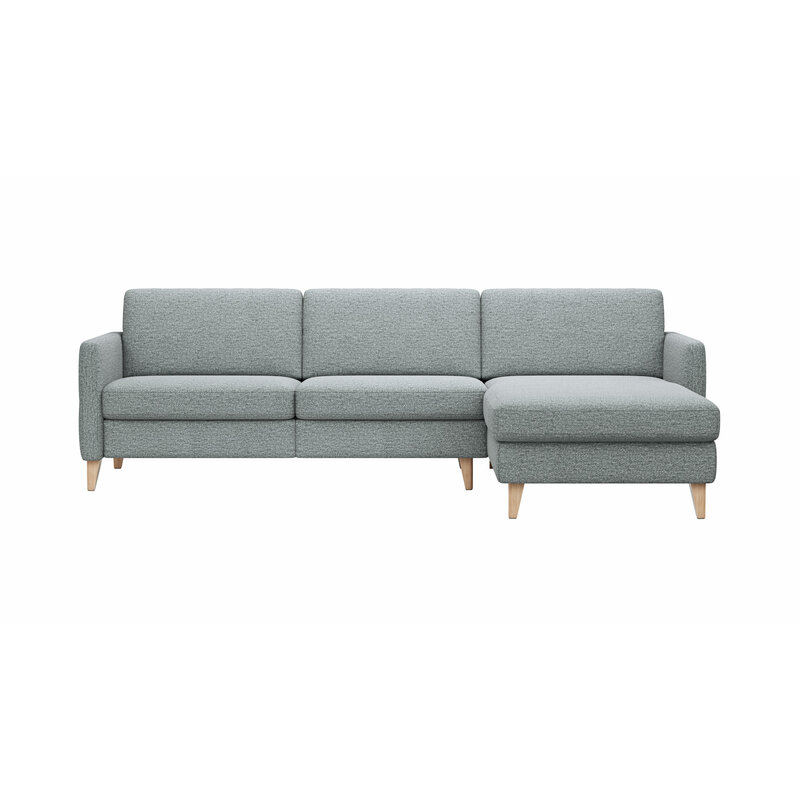 Ecksofa Arima N - 2,5-Sitzer, Longchair rechts, Stoff, Hellgrau