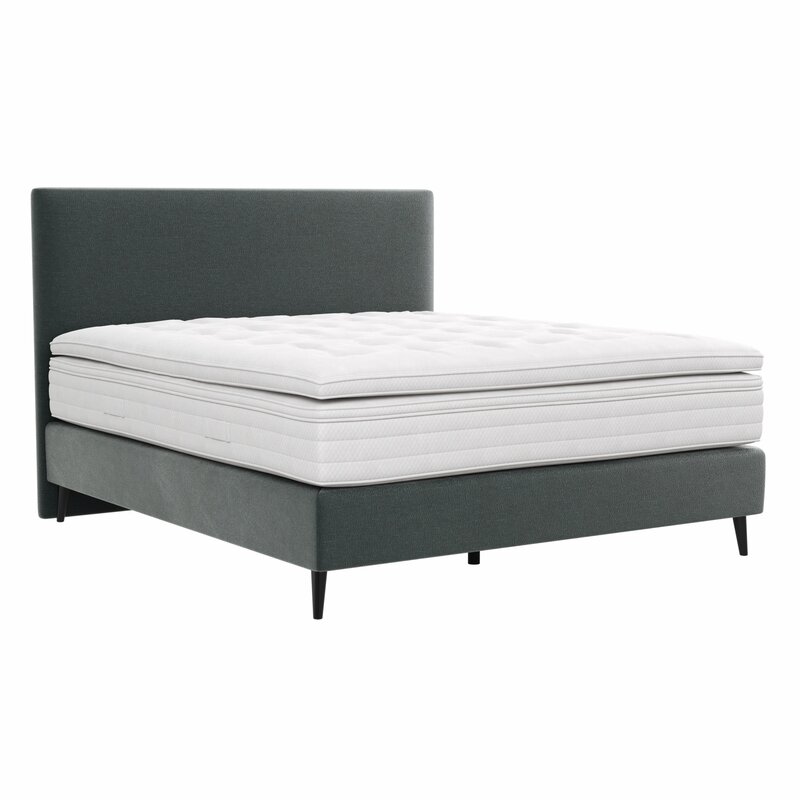 Boxspringbett Navelli 2 - Liegefläche ca. 180x200 cm, Stoff, Dunkelgrün