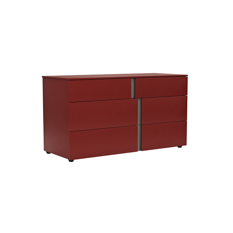 Kommode Loretto - BHT ca. 127x70x51 cm, Lack matt, Bordeaux