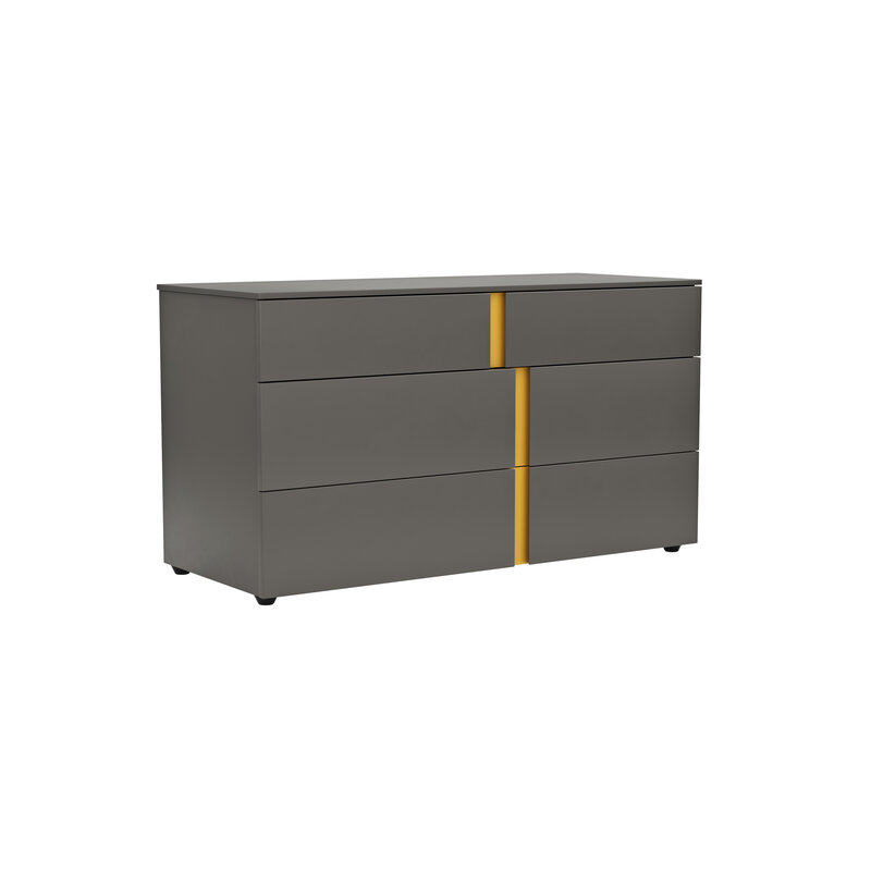 Kommode Loretto - BHT ca. 127x70x51 cm, Lack matt, Anthrazit