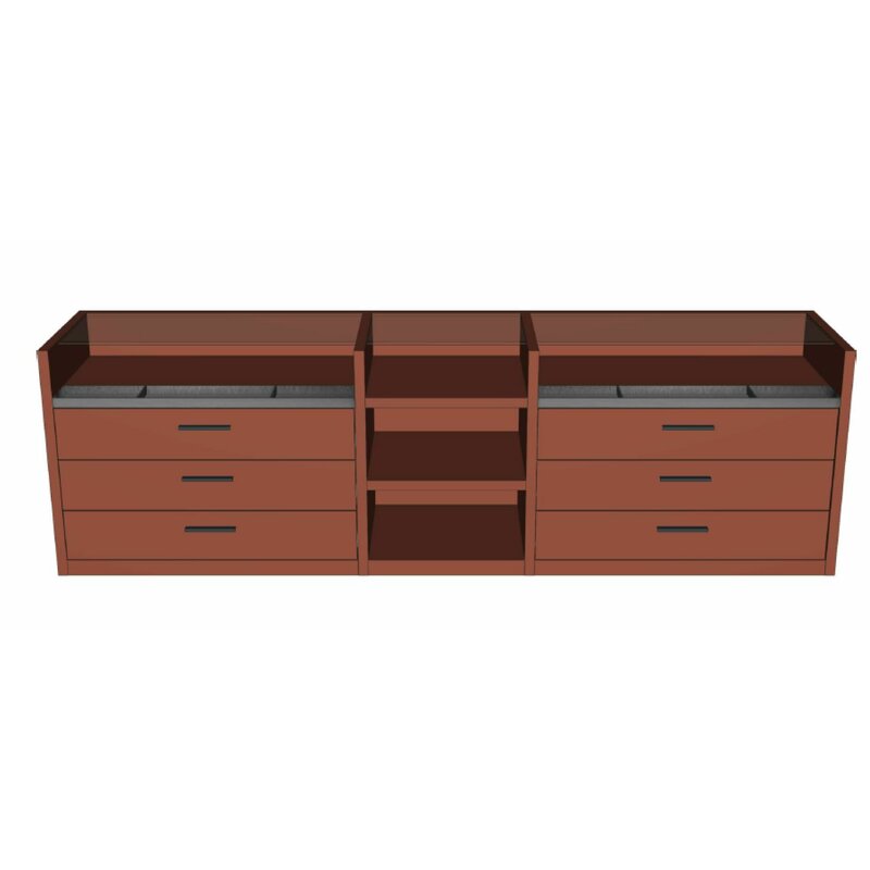 Kommode Loretto - BHT ca. 235x71x50 cm, Lack Matt, Terrakotta