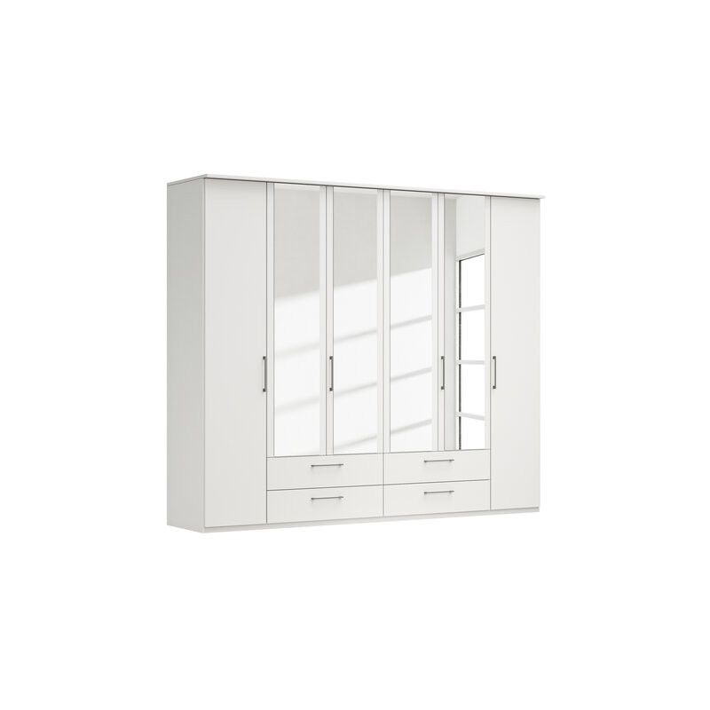 Drehtürenschrank Viana - B. ca. 270 cm, Lack, Weiß