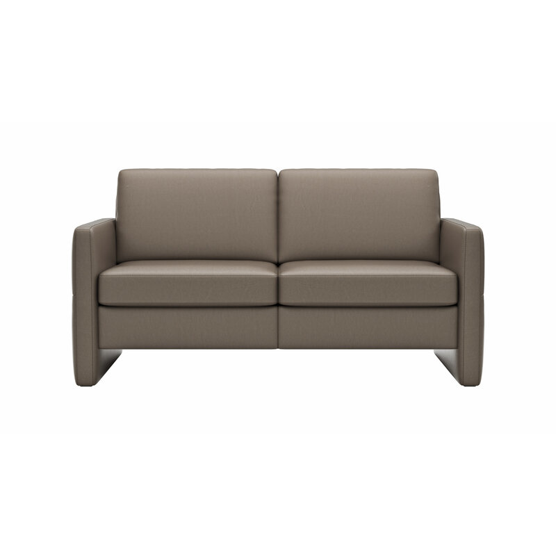 Sofa Arima N - 2-Sitzer, Leder, Graubraun