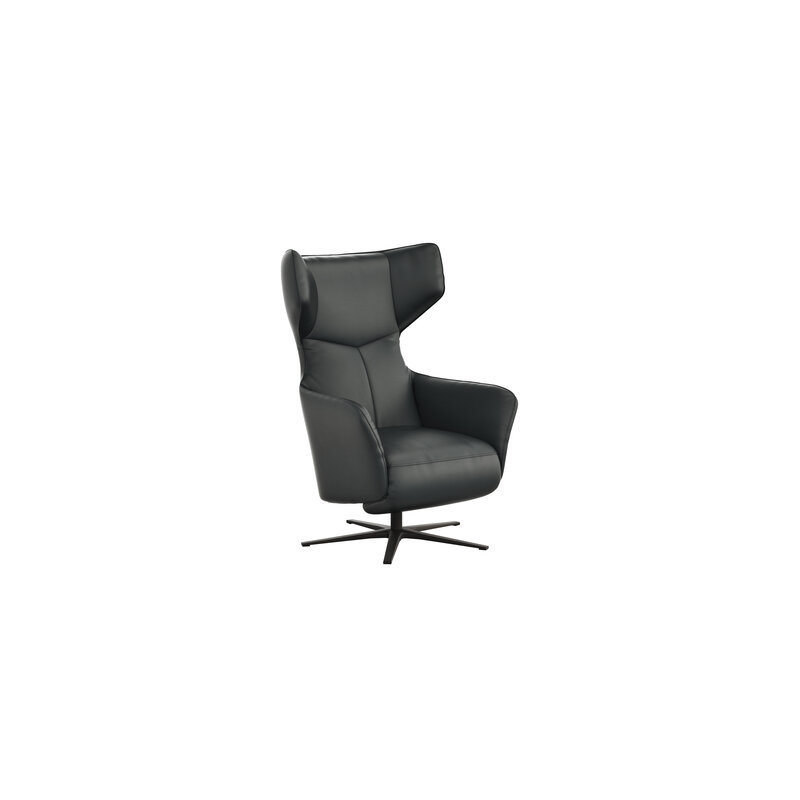 Sessel Noto Relax II - Rückenlehne und Fußteil verstellbar (motorisch), Leder, Schwarz