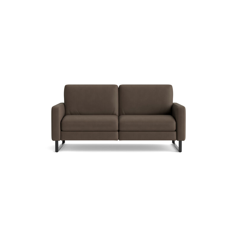 Sofa Aracena - 2,5-Sitzer, Leder, Graubraun