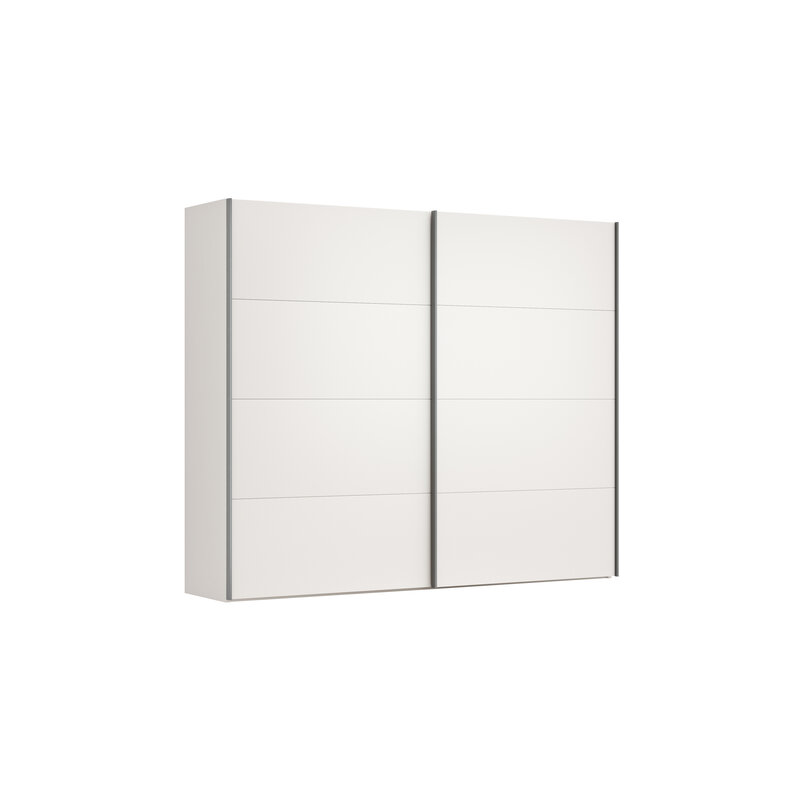 Schwebetürenschrank Viana - B ca. 271 cm, Lack, Weiß