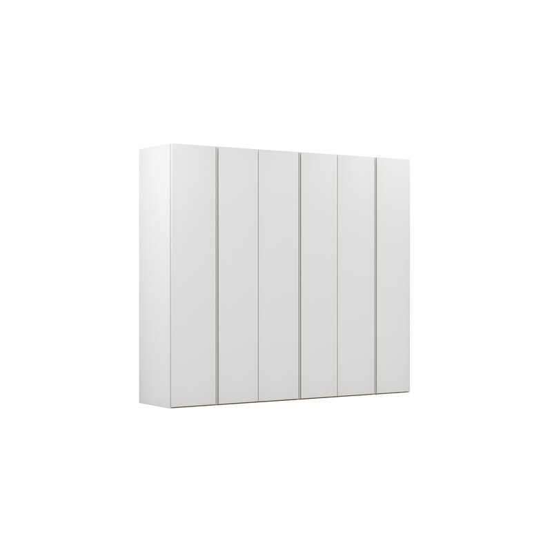 Drehtürenschrank Loretto - B ca. 280 cm, Melamin matt, Weiß