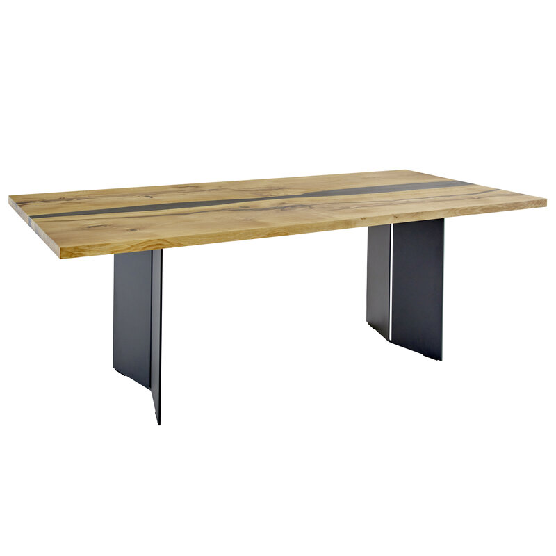 Esstisch Nera - LB ca. 220x110 cm, Asteiche massiv, Epoxy
