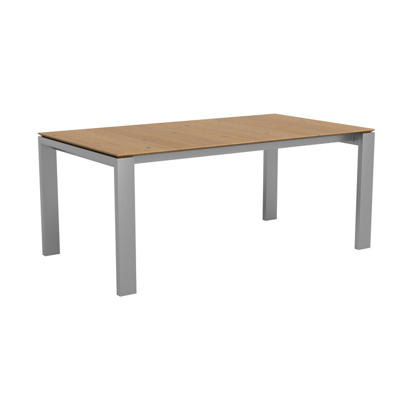 Esstisch 3400 - LB ca. 180x100 cm, ausziehbar, Asteiche massiv, 4-Fuss, Edelstahl
