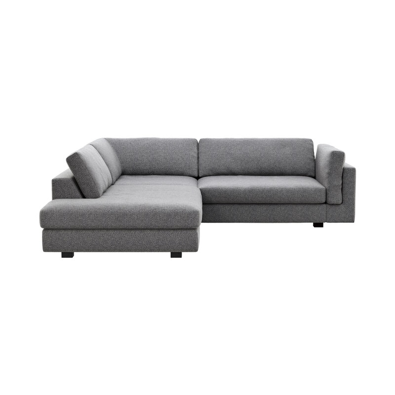 Ecksofa Aprino 3 - Ecke links mit 2,5-Sitzer, Stoff, Grau