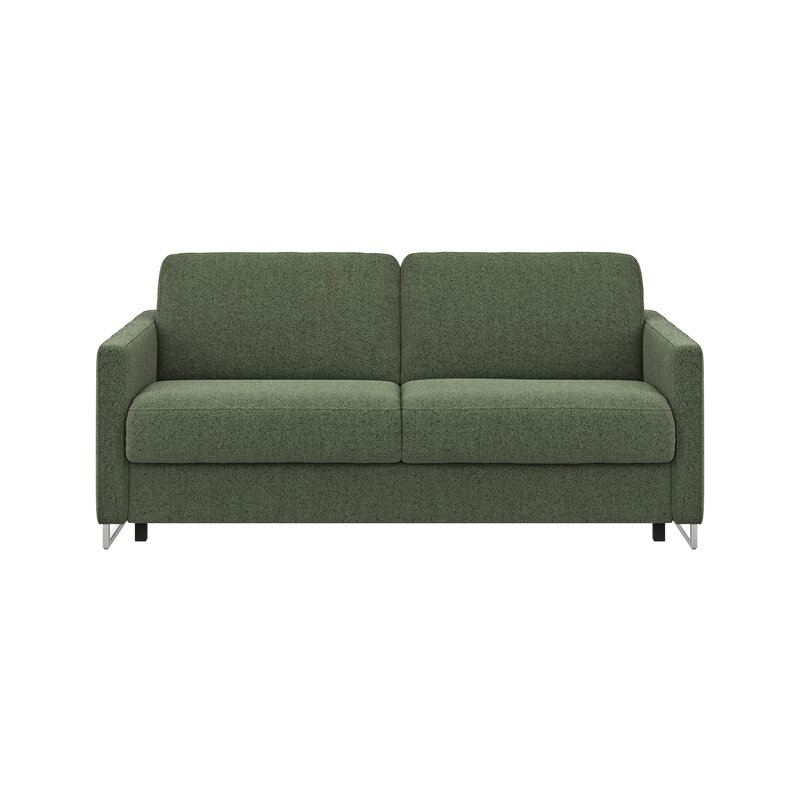 Sofa Nuoro - 2,5-Sitzer inkl. Schlaffunktion, Armlehne mit Kufe, Stoff, Olivgrün