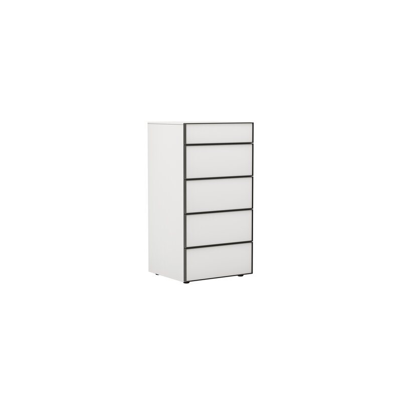 Kommode Loretto - BHT ca. 60x115x53 cm, Lack matt, Weiß