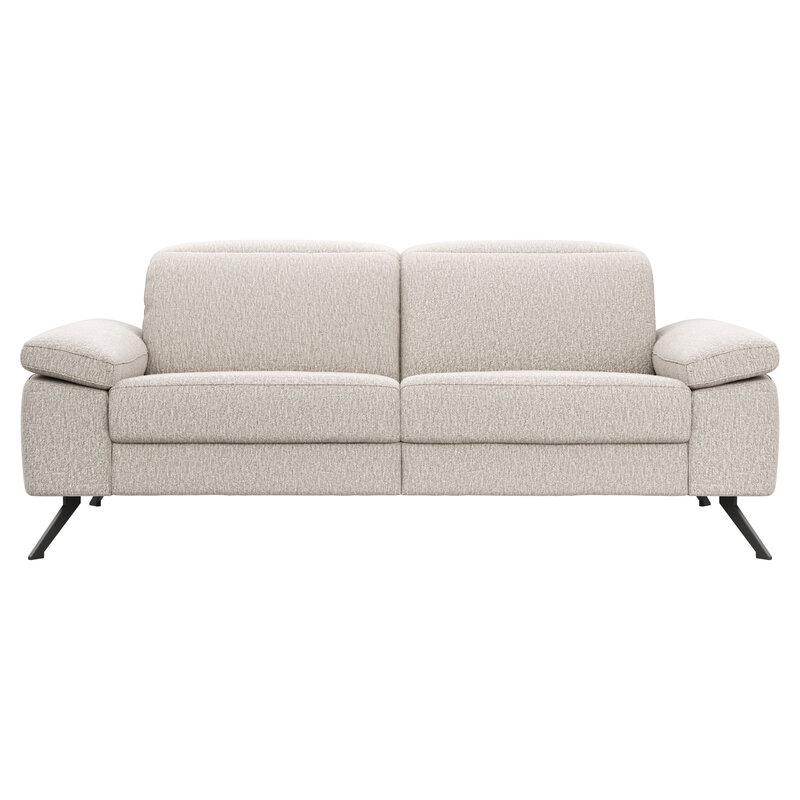 Sofa Rafaela 2.0 - 2,5-Sitzer inkl. Kopfteil verstellbar, Stoff, Champagner