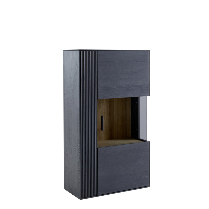 Hängevitrine Estana - Eiche massiv, Anthrazit