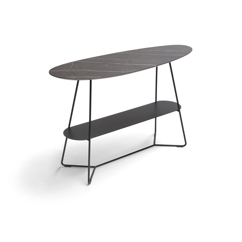 Konsolentisch Fano - BHT ca. 120x75x45 cm, HPL, Graubraun