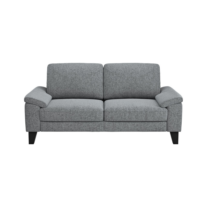 Sofa Oviedo - 2-Sitzer, keine Funktionen, Flachgewebe, Grau