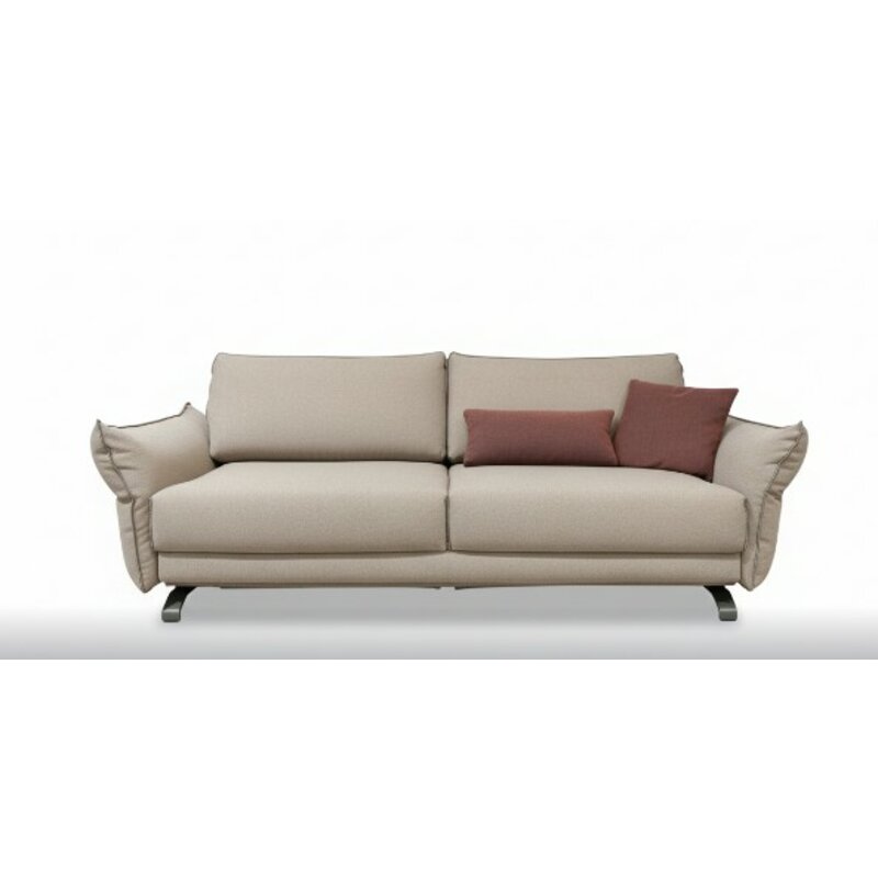 Sofa Fiolina - 3-Sitzer inkl. Schlaffunktion, Stoff, Hellgrau