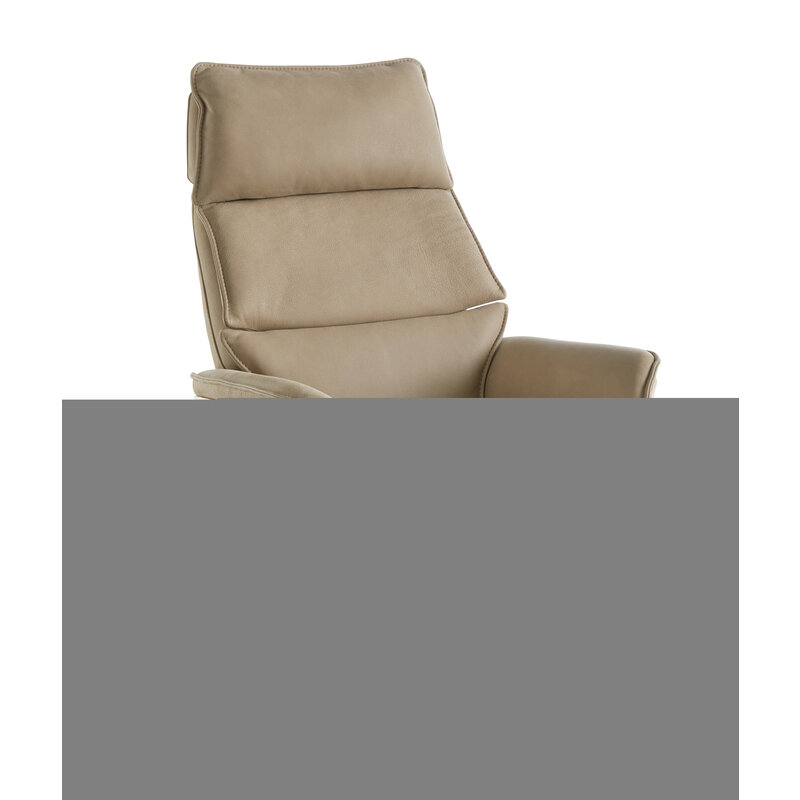 Relaxsessel Perano - Drehbar, Wildeiche hell, Leder, Beige