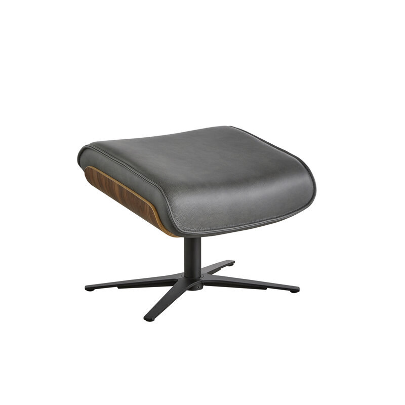 Hocker Perano - Nussbaum, Leder, Antrazit