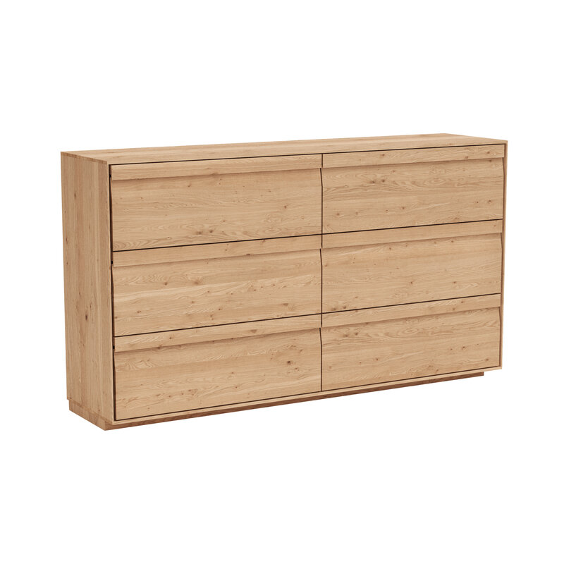 Sideboard Due Viso - BHT ca. 183x103x45 cm, Wildeiche Roheffekt, geölt