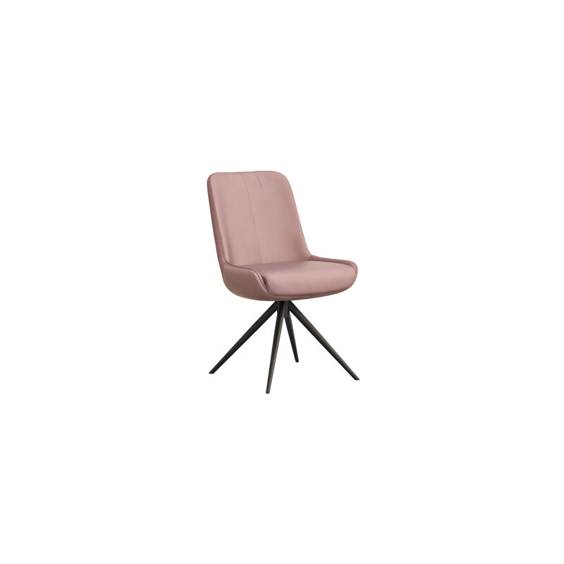 Stuhl Mis - Leder, Mauve, Gestell, Schwarz