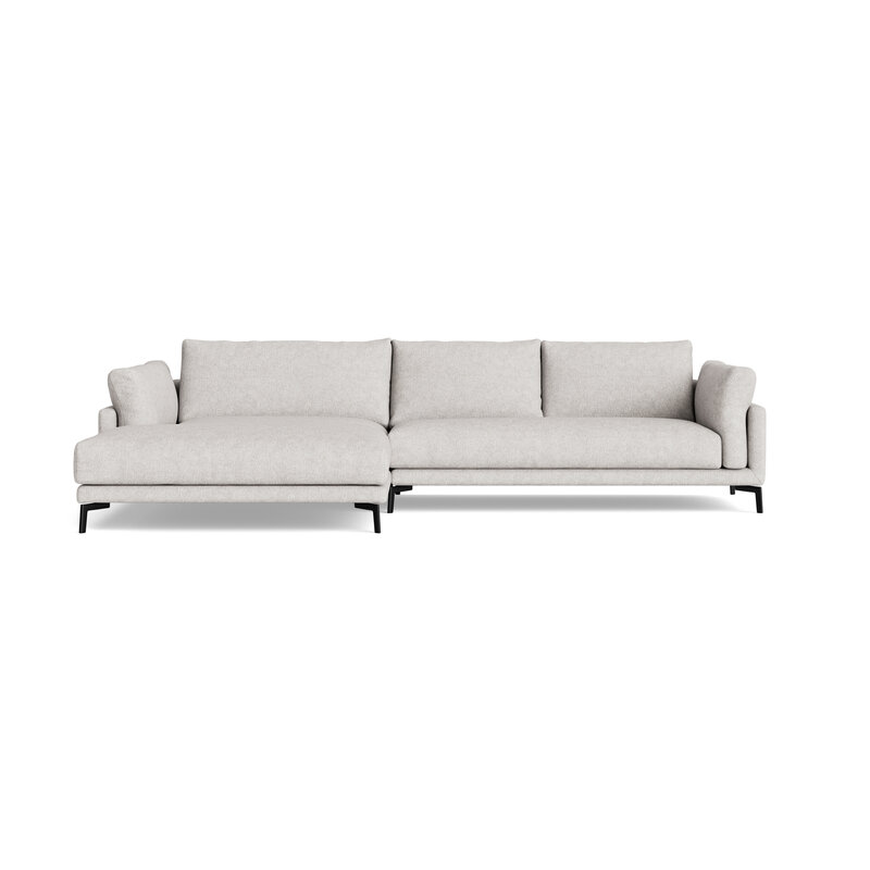 Ecksofa Cuneo Select - Longchair links mit 2,5-Sitzer, Stoff, Graubeige