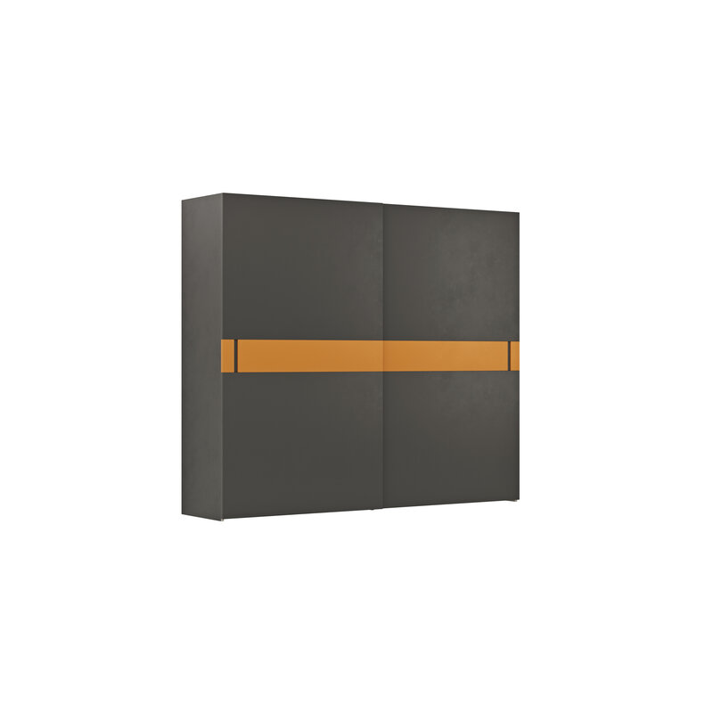 Schiebetürenschrank Loretto - B ca. 280 cm, Lack matt, Dunkelgrau