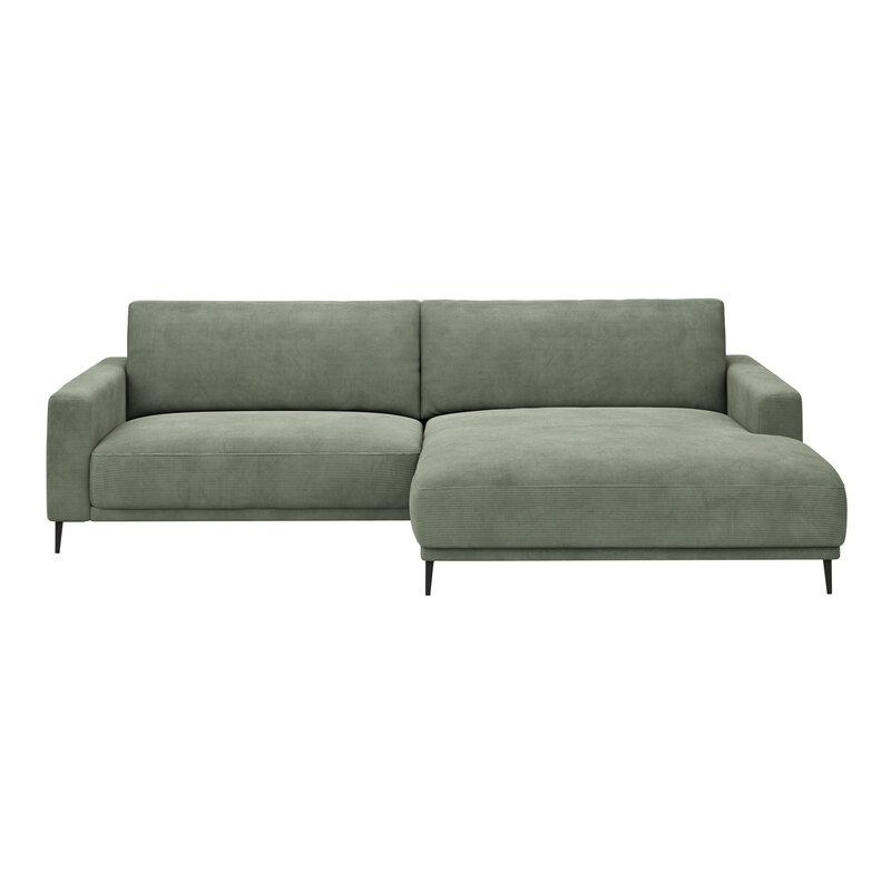 Ecksofa Solero 2.0 - 1,5-Sitzer mit Longchair groß rechts, Stoff, Olivgrün
