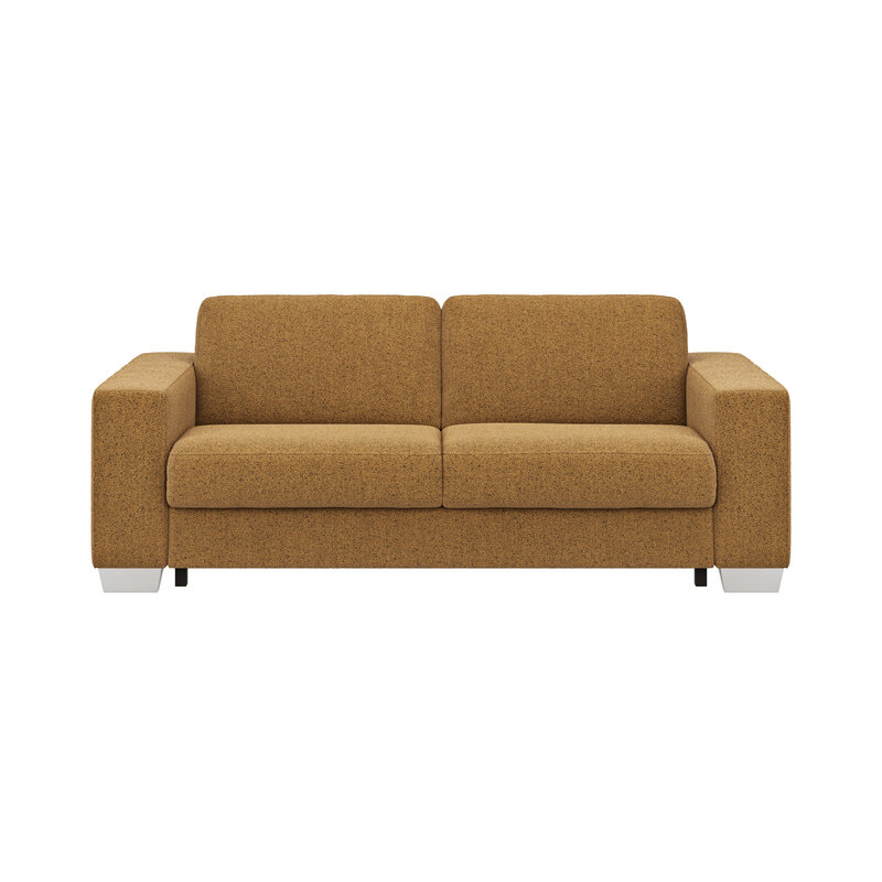 Sofa Nuoro - 2,5-Sitzer inkl. Schlaffunktion, Armlehne breit, Stoff, Cognac